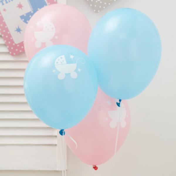 8x Luftballon "Tiny Feet" zur Taufe